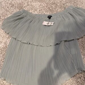 Express Light Green Off-Shoulder Blouse